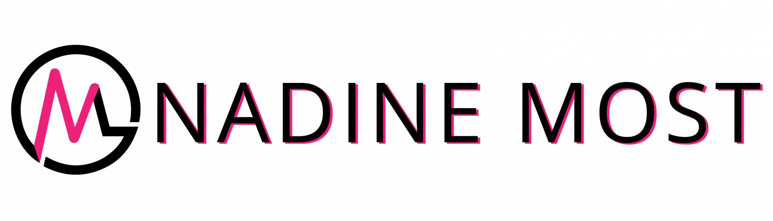 Nadine Most Logo mit N und M in einem Kreis link und rechts den ausgeschriebenen Namen